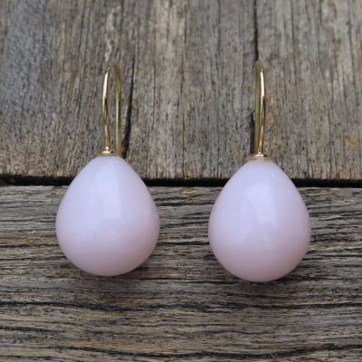 585 Ohrringe mit rosa Opal Pampel Tropfen