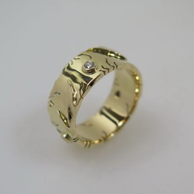 Ring 585 Gold mit 3 Brillanten á 0,03 ct Unikat