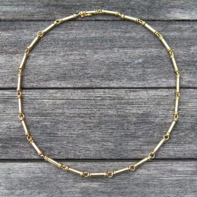 585 Collier mit Schnäpperschloß und Rubin