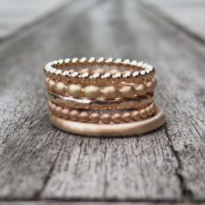 5 Stapelringe 585 Roségold