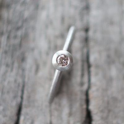 1 Stapelring 925 Silber mit Natur Brillant 0,08 ct
