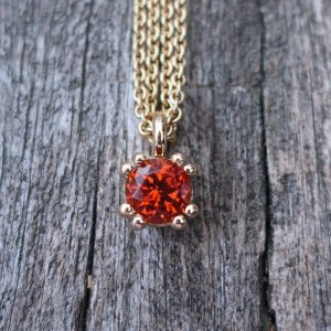 750 Gold Anhänger Mandarin Granat