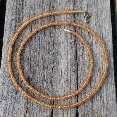750 Gold gelbe Saphir Kette  44 cm